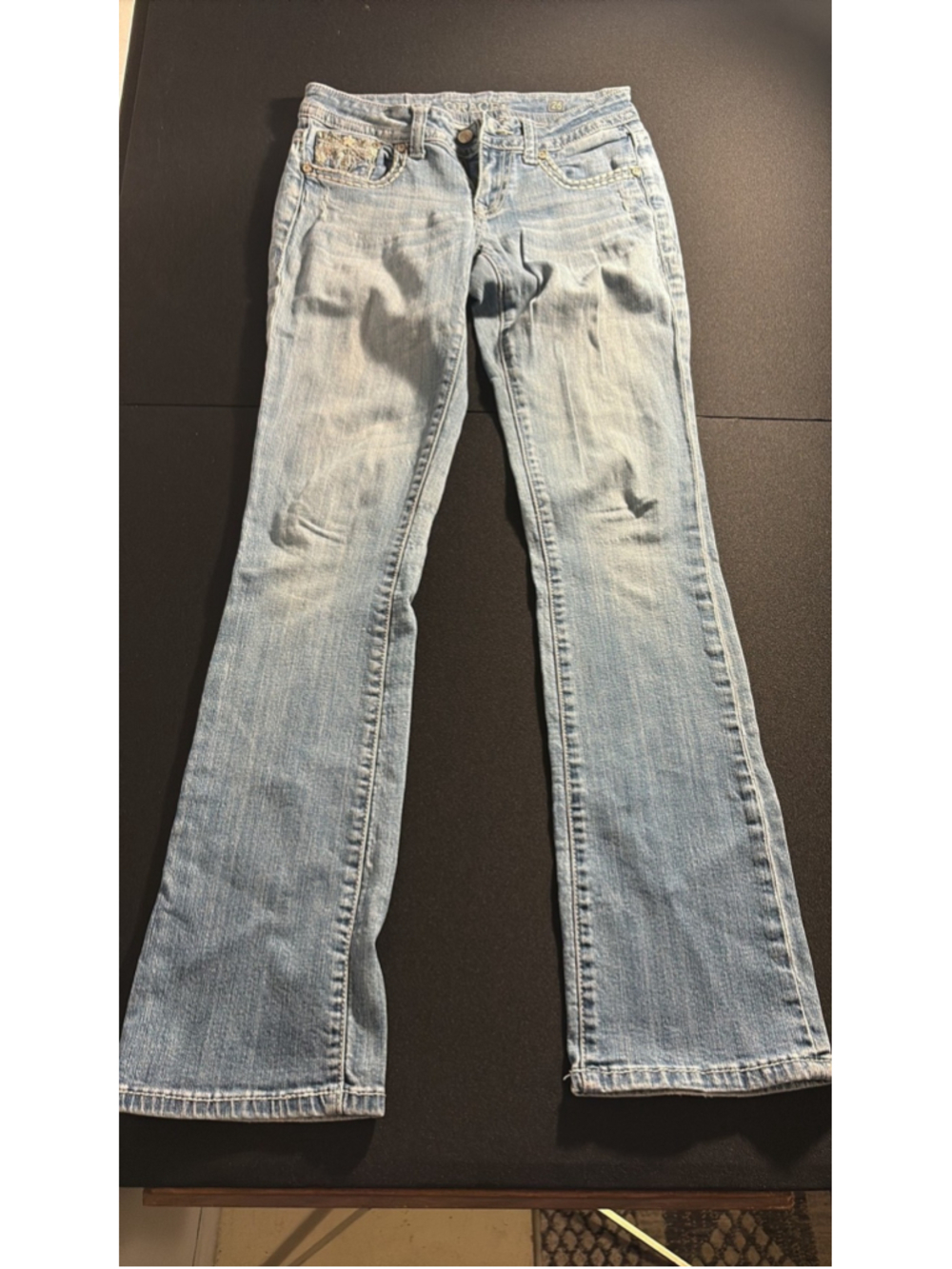 Grace in LA Embroidered Straight Leg Cowgirl Jeans Women's Size 26